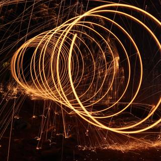 Steel wool spinning wallpaper