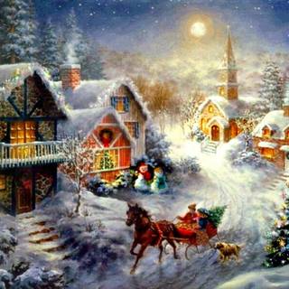 Christmas Eve night wallpaper