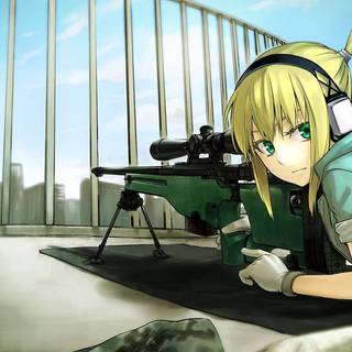 Anime girl sniper wallpaper