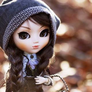 Cute winter stylish dolls wallpaper