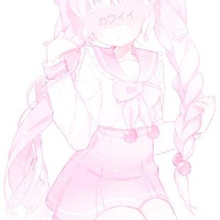 Anime aesthetic pink wallpaper
