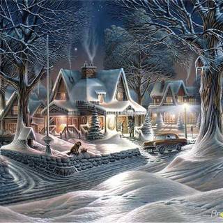 Victorian Christmas computer wallpaper