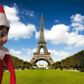 Blue elf on the shelf wallpaper