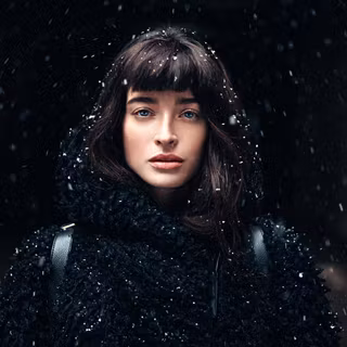 Girl and snow wallpaper
