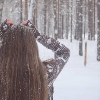 Girl and snow wallpaper