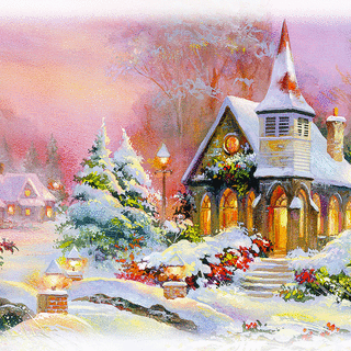 Christmas church scenes wallpaper
