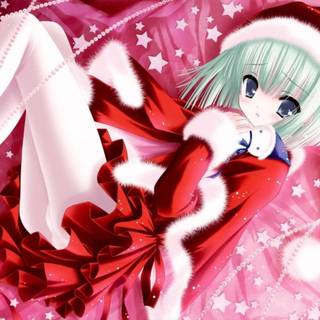 Sad Christmas anime girl wallpaper
