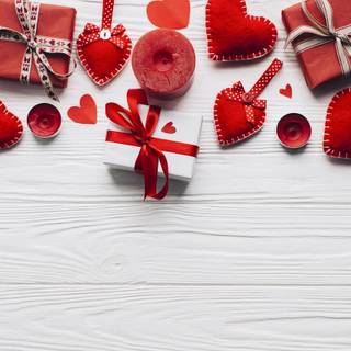 Rose and Christmas red candles wallpaper