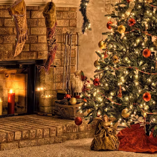 Christmas fireplace HD wallpaper