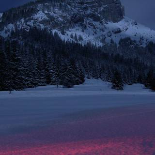 Christmas mountain view wallpaper