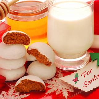 Cookie and milk Santa wallpaper