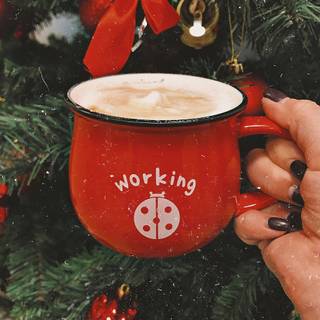 Christmas tree cappuccino wallpaper