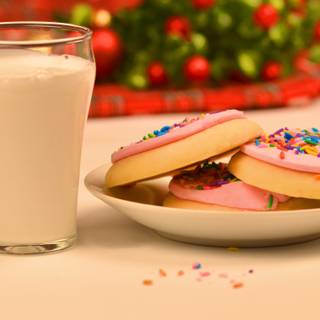 Cookie and milk Santa wallpaper