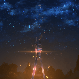 4k night sky anime portrait wallpaper