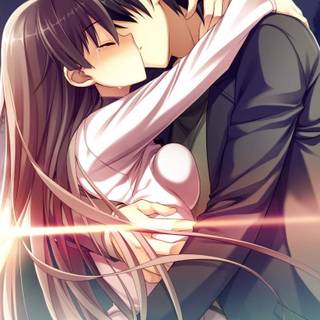 Crying kiss anime wallpaper