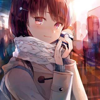 Anime girl woke up wallpaper