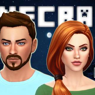 Minecraft Alex and Steve wedding wallpaper