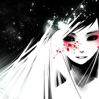 Creepy female anime wallpaper