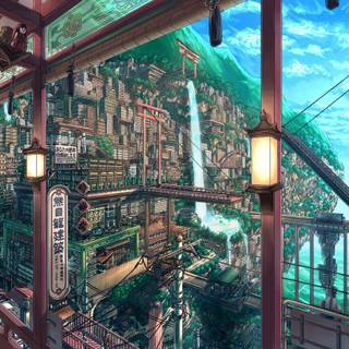 Anime city 1920x1080 wallpaper