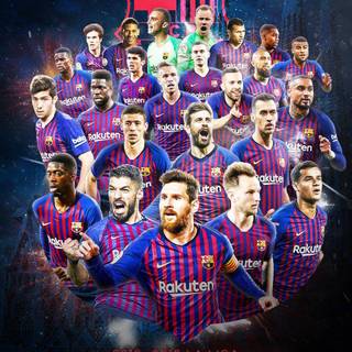 FC Barcelona 2019 squad iPhone wallpaper