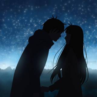 Emotional romantic anime couple wallpaper