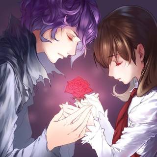 Emotional romantic anime couple wallpaper