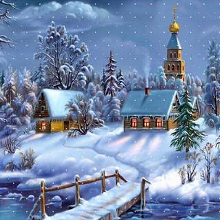 Christmas landscape wallpaper