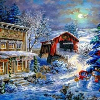 Christmas landscape wallpaper