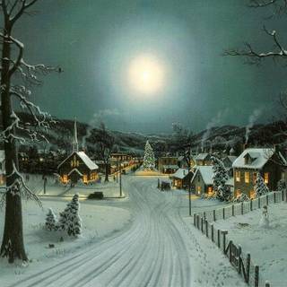 Christmas landscape wallpaper