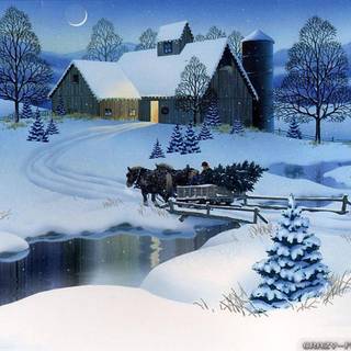 Christmas landscape wallpaper