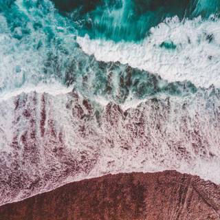 Ocean waves aerial view wallpaper