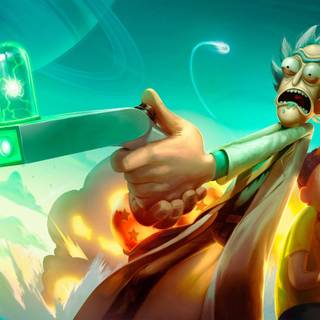 Rick retrowave wallpaper