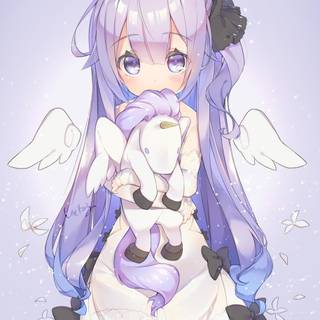 Unicorn girl anime wallpaper