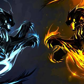 Fire ice lightning anime wallpaper