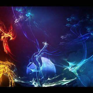 Fire ice lightning anime wallpaper