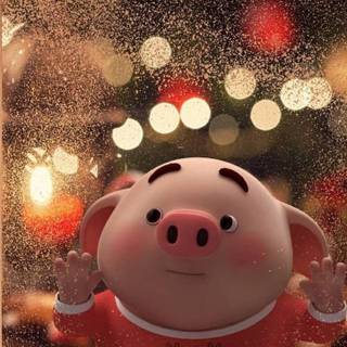 Mini pig Christmas wallpaper