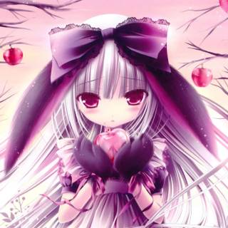 Girl and heart wallpaper