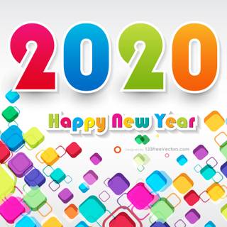 Happy New Year 2020 beautiful hearts and pink colour wallpaper