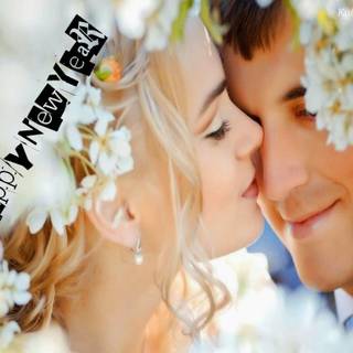 Happy New Year kiss wallpaper