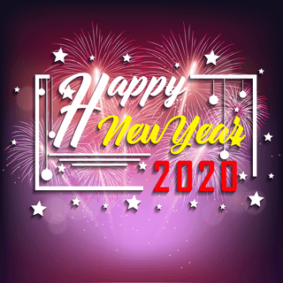 Colourful Happy New Year 2020 wallpaper