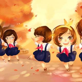 Anime girl and boy friends forever wallpaper