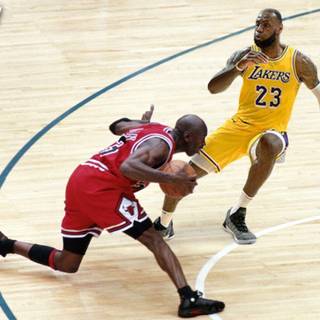 Michael Jordan and Lebron James wallpaper