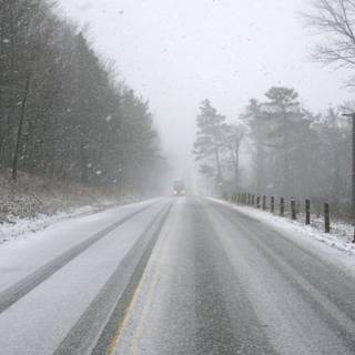 Truck in snow wallpaper