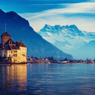 Swiss lake wallpaper