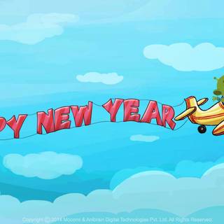 Happy New Year cartoon wallpaper