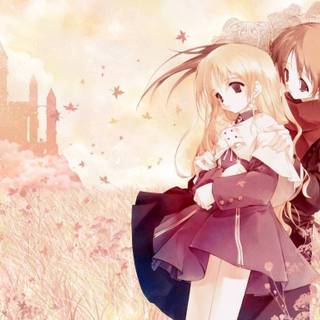 Cute anime couple HD wallpaper