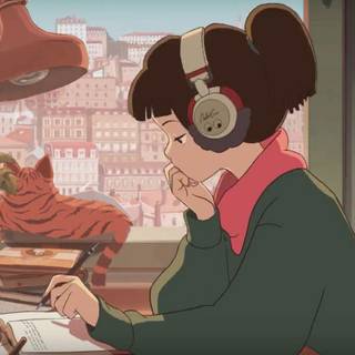 Aesthetic girl lofi wallpaper