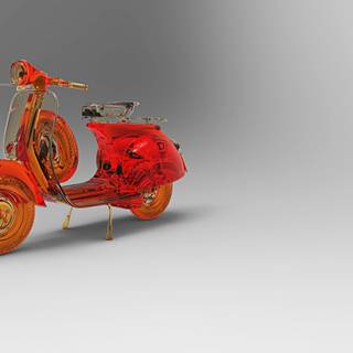 Orange moped wallpaper