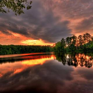 Sunset river wallpaper