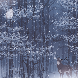 Deer snow wallpaper